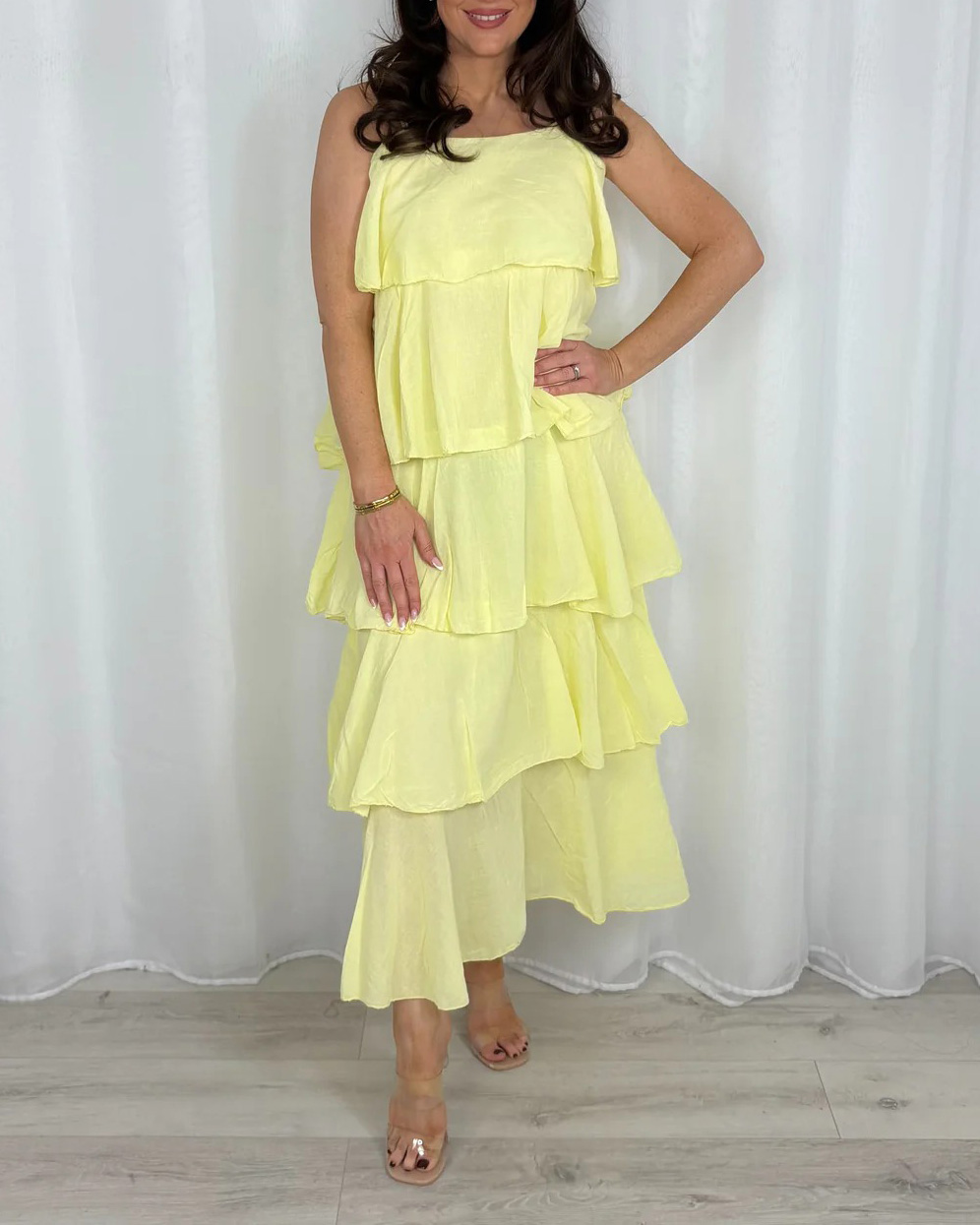 Women's Ruffle Adjustable Strap Maxi Dress (6 Colours)