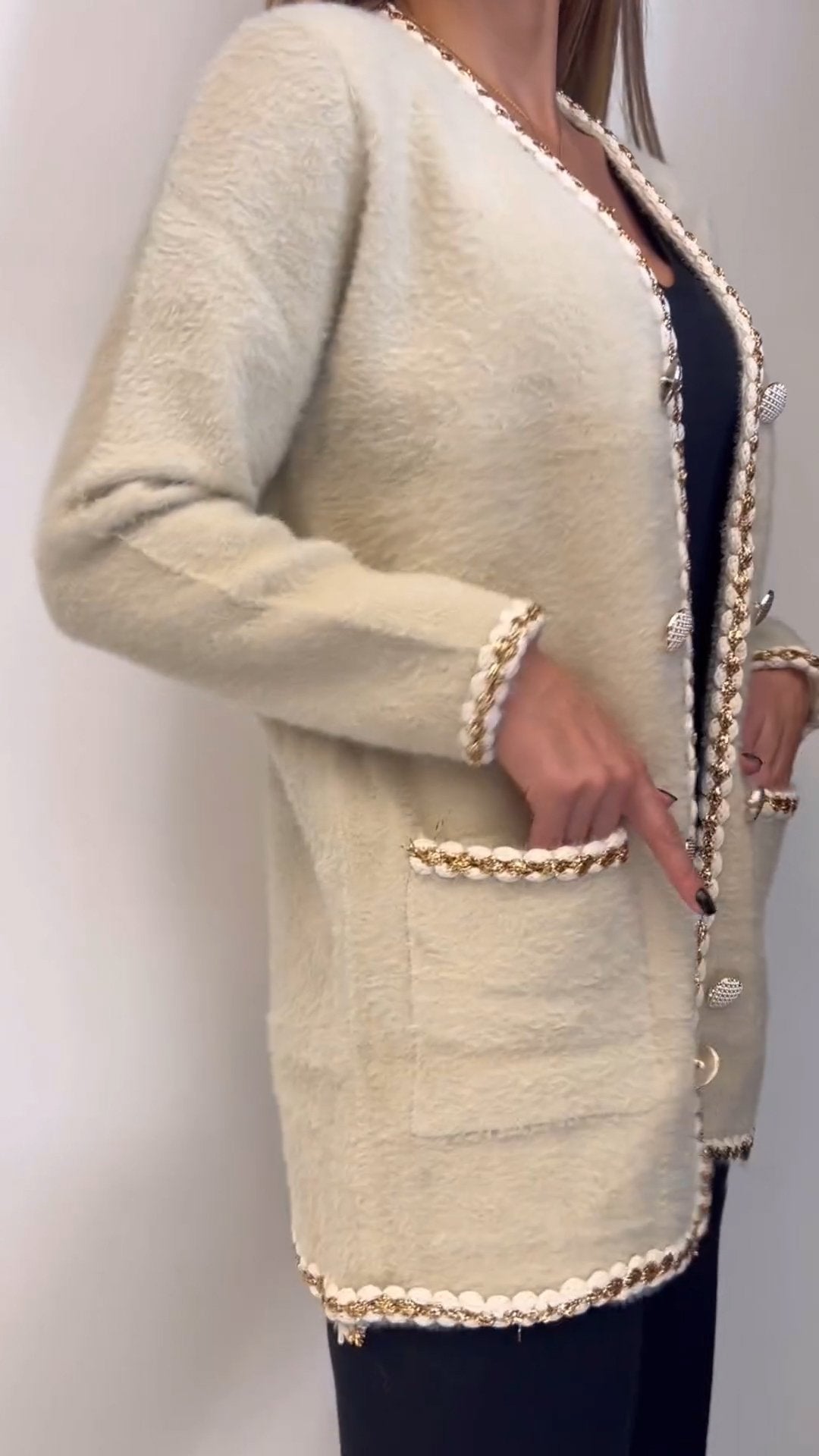 Women's Solid Color Fur Patchwork Coat