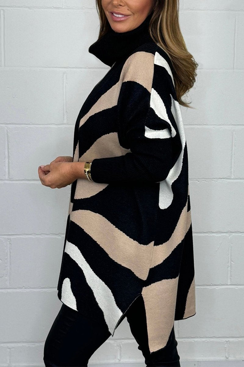 Women's Casual Zebra Print Sweater