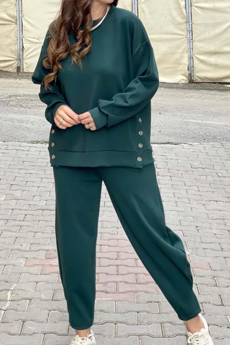 Women's Casual Color Block Sports Two Piece Set