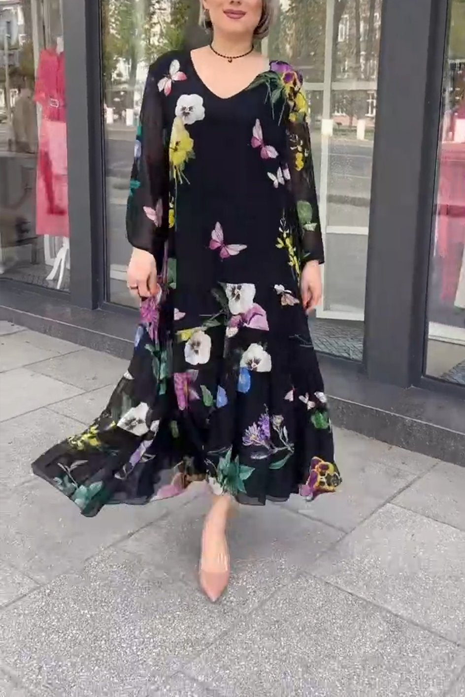 Women's casual printed loose dress
