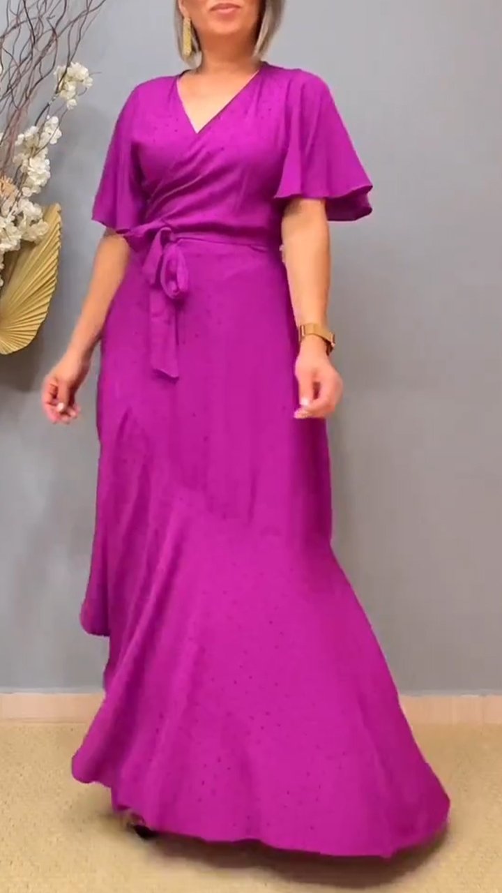 Dress with V-neck Strap Design
