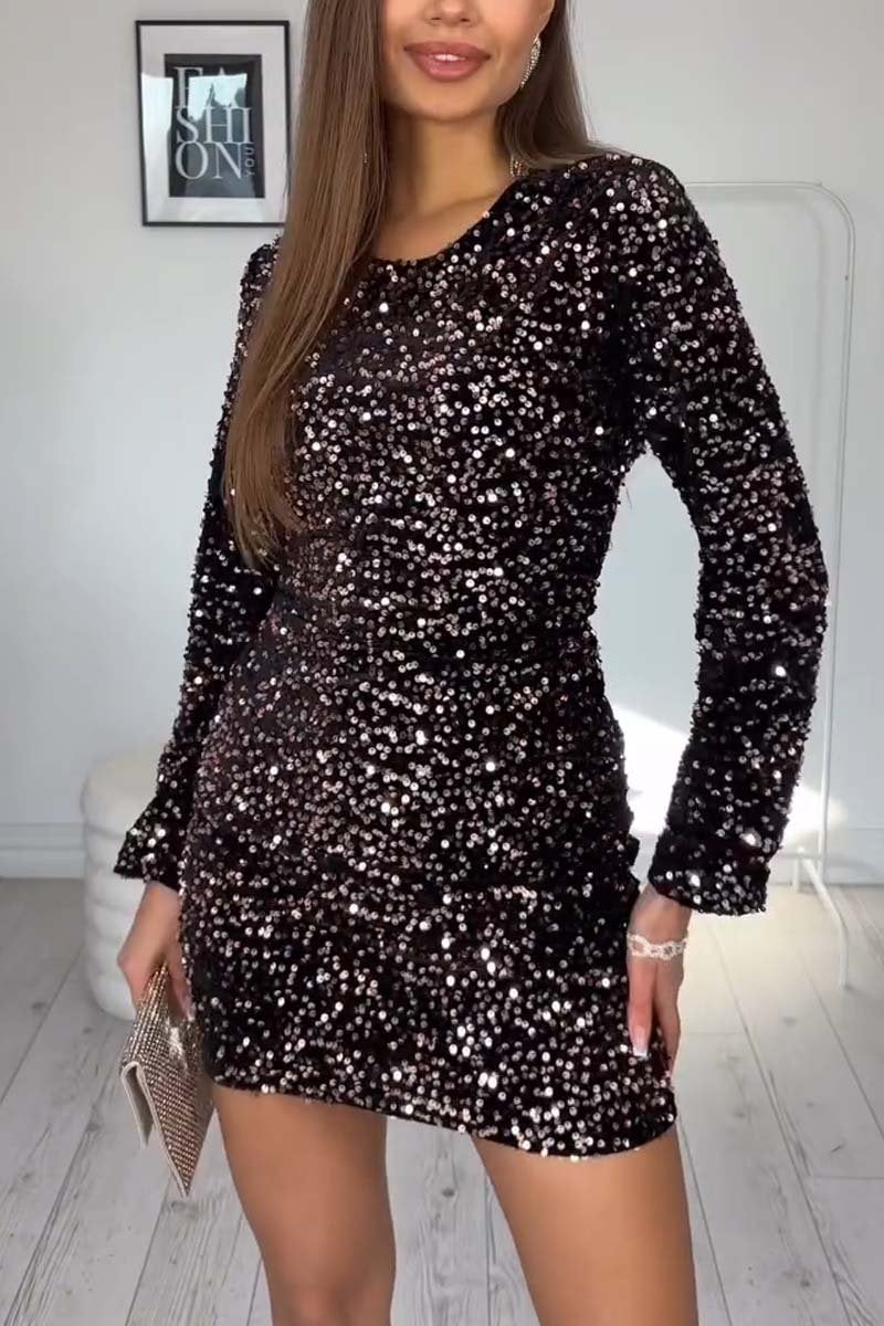 Women's Fashion Party Sequin Mini Dress