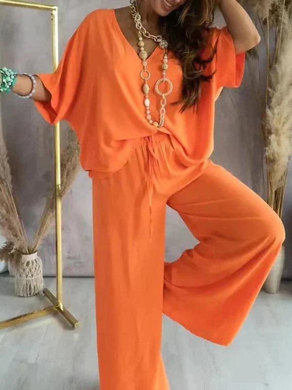 Basic short-sleeved trousers suit