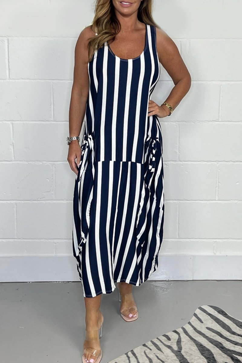 Women's Striped Sleeveless Dress