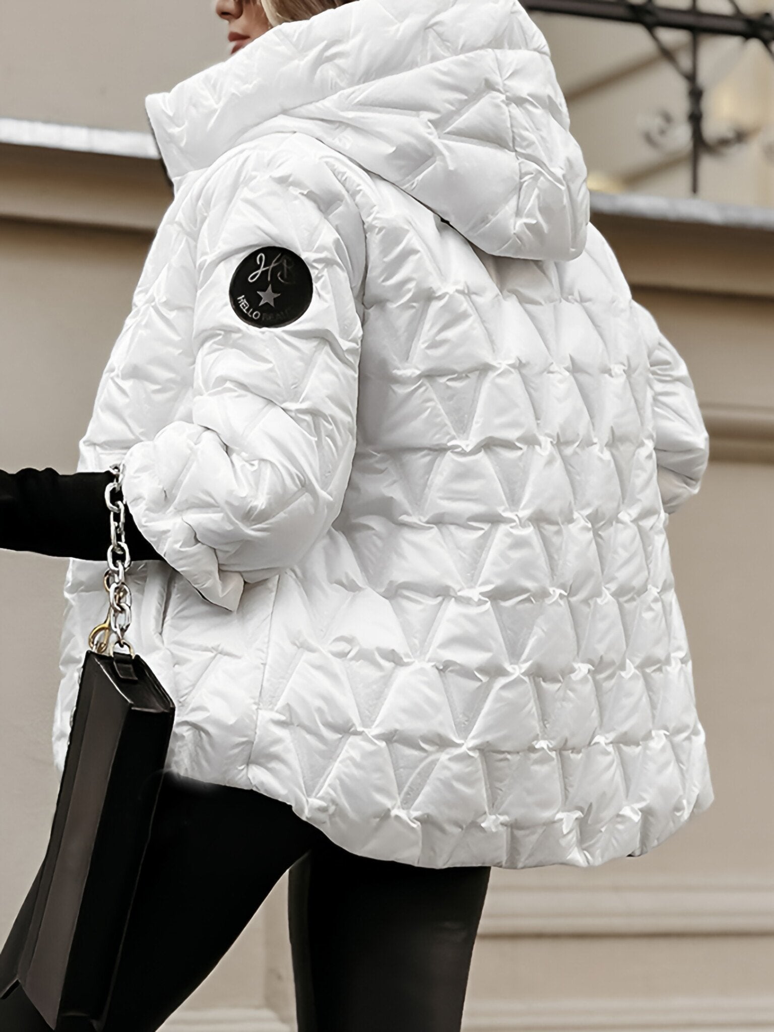 Autumn and Winter Diamond Patchwork Cotton Jacket