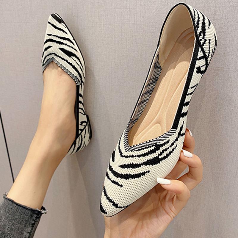  Fly Weaving Shallow Mouth Flat Women's Shoes