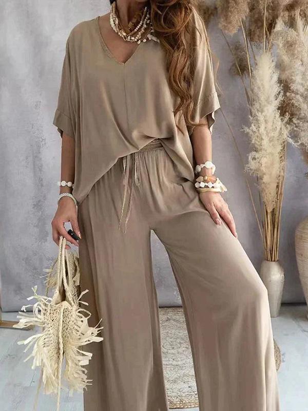 Basic short-sleeved trousers suit