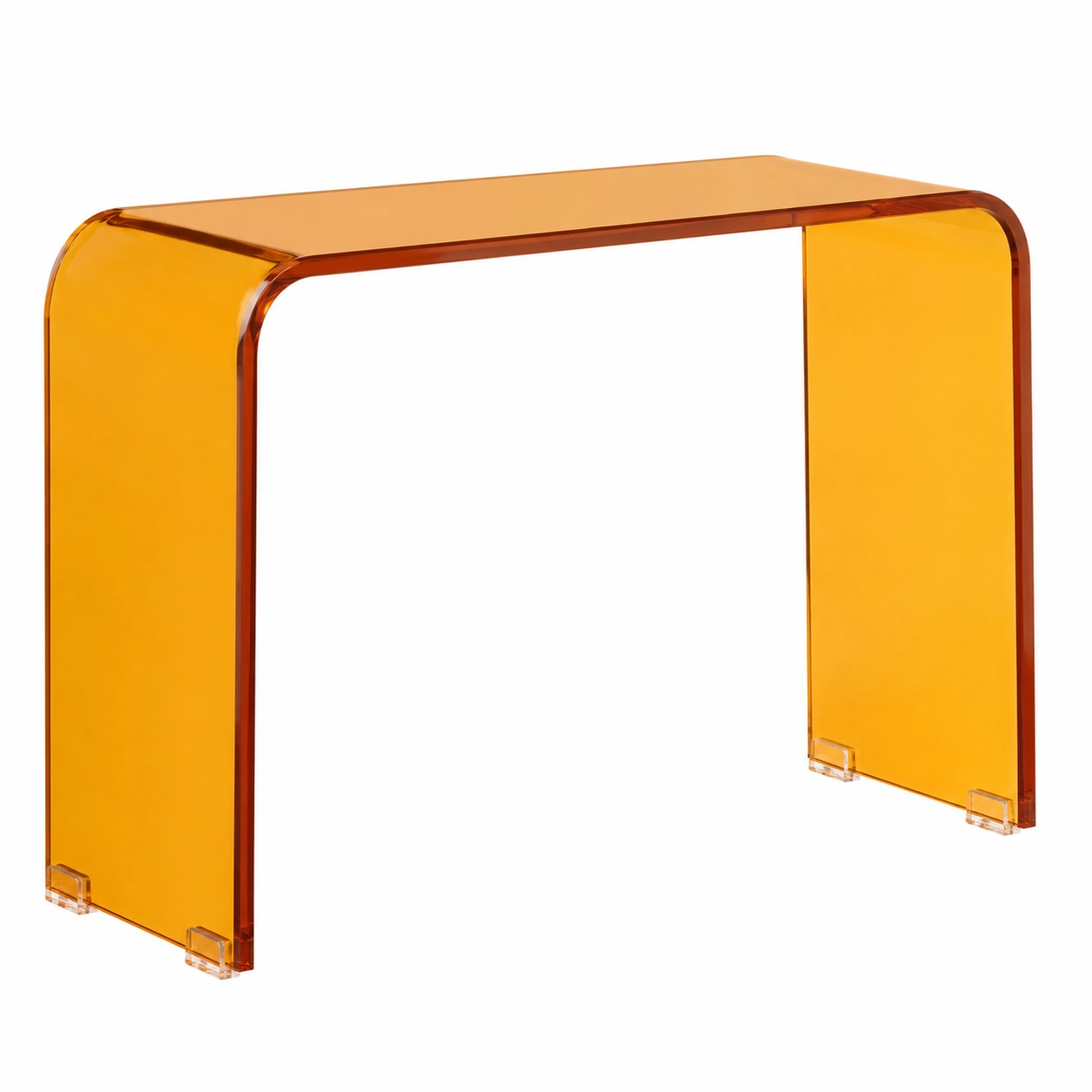 Mesa Consola Minimalista Transparente de Acrilico Moderno Color Ambar-VirelliHome