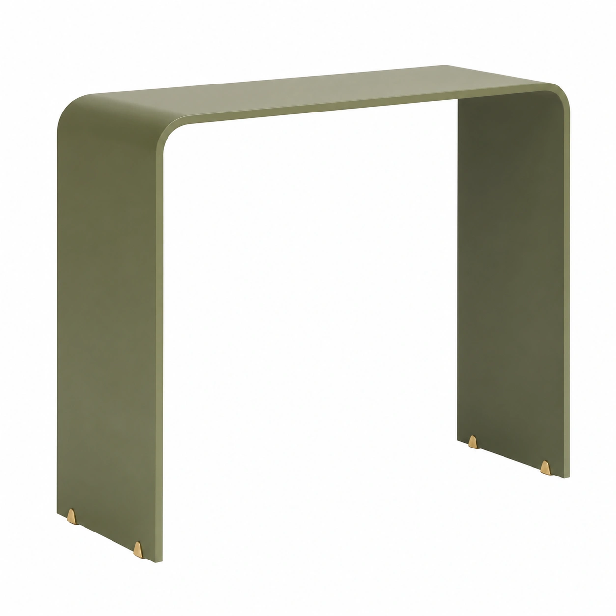 Mesa Consola Minimalista Moderna Verde Oliva Curva-VirelliHome