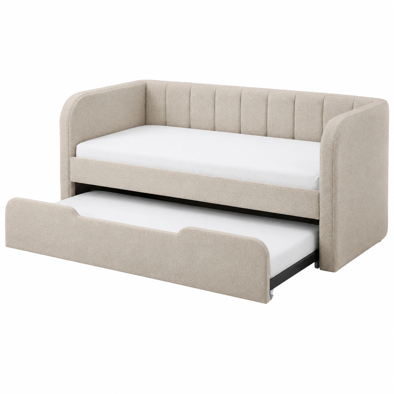 Sofa Cama Tapizado Minimalista con Cama Extraible Beige-VirelliHome