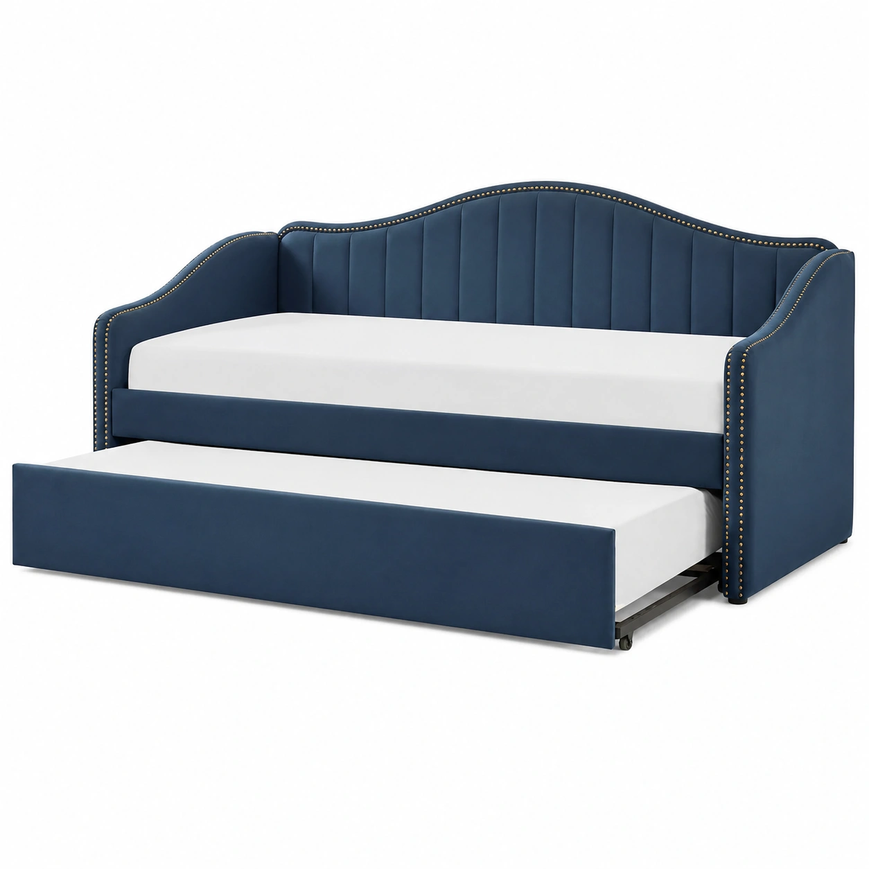 Sofa Cama Tapizado con Cama Nido Elegante Azul Marino-VirelliHome