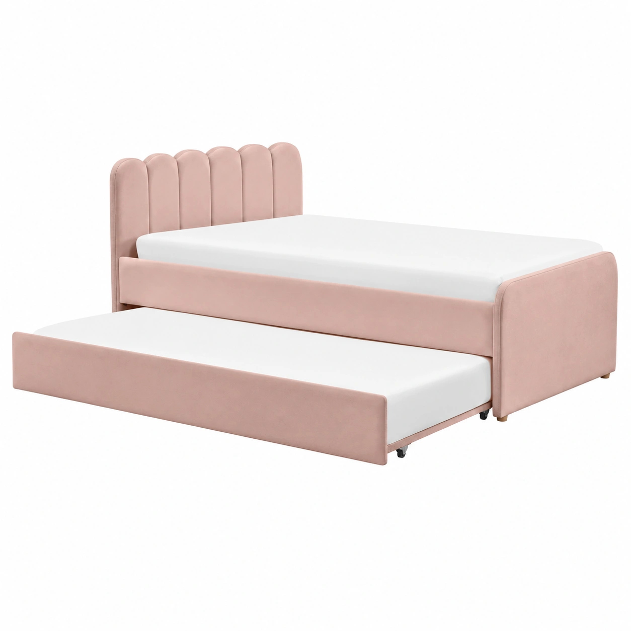 Sofa Cama Infantil con Nido Tapizado Rosa-VirelliHome