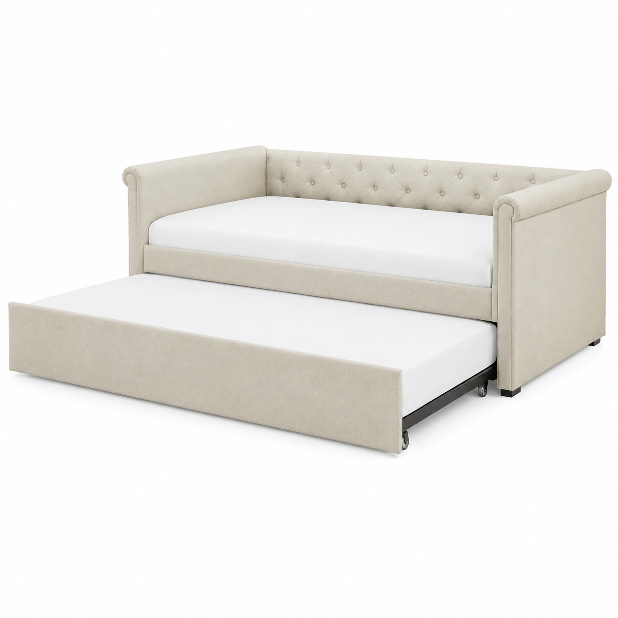 Sofa Cama Tapizado Clasico Extraible Beige-VirelliHome