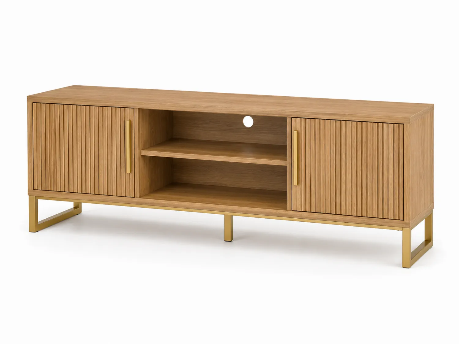 Szafka RTV z płyty MDF i metalowymi nogami 150x40x50 cm