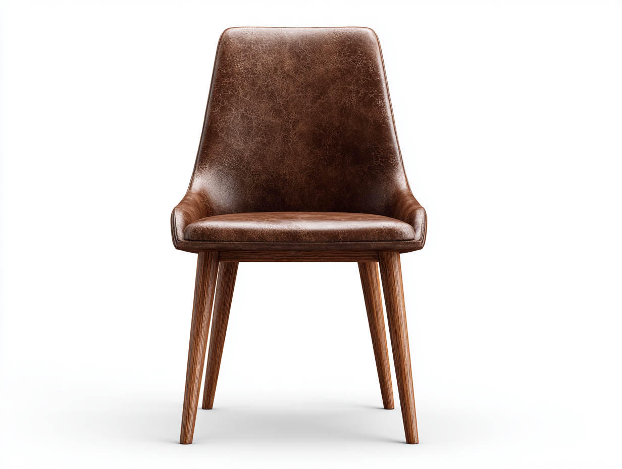 Sedia da pranzo - Pelle sintetica-Legno - 56x55x83 cm - Marrone vintage - Stile nordico moderno-Rilosanest