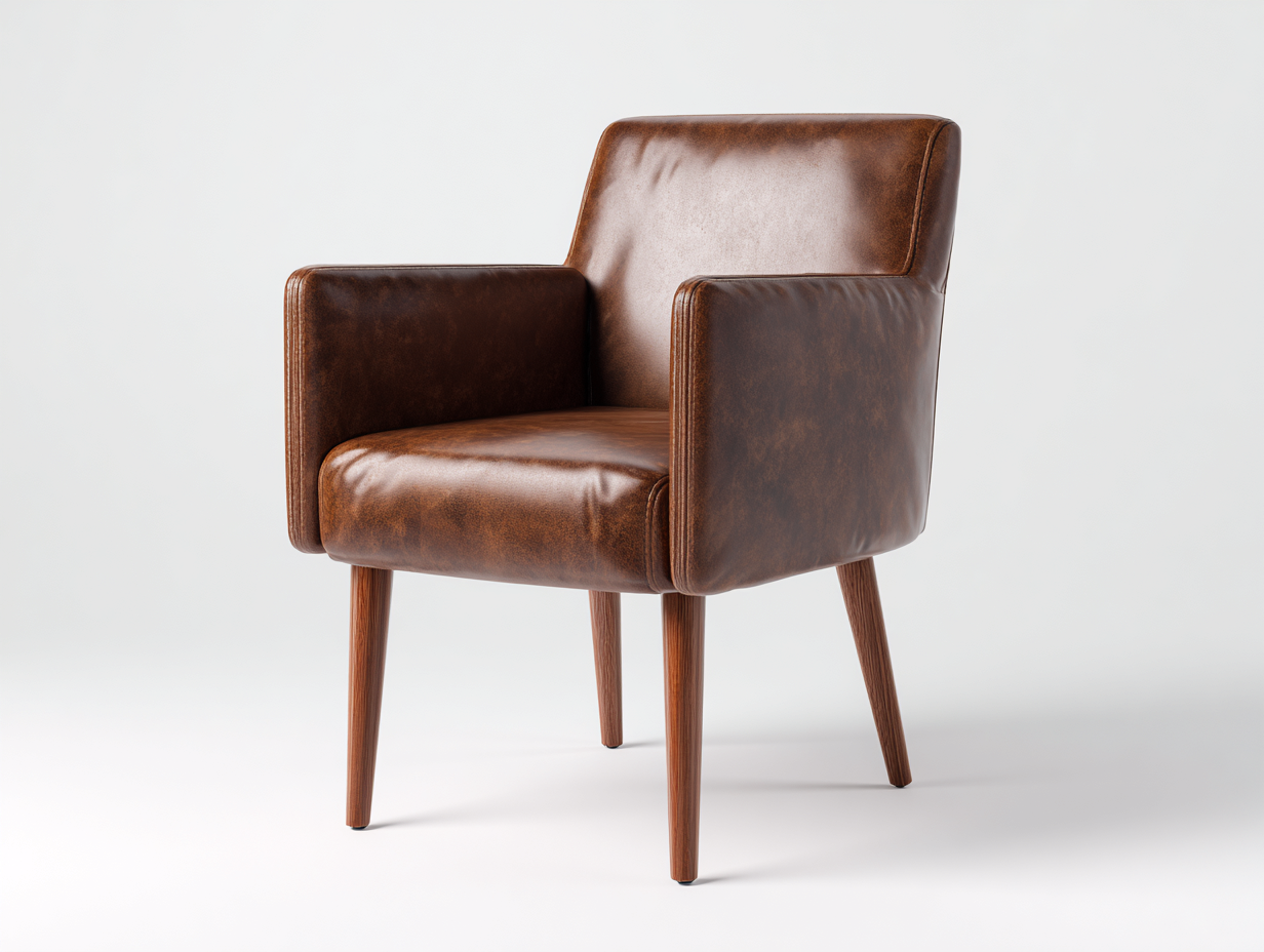 Sedia da pranzo - Pelle sintetica-Legno - 64x62x86 cm - Marrone - Stile classico moderno-Rilosanest