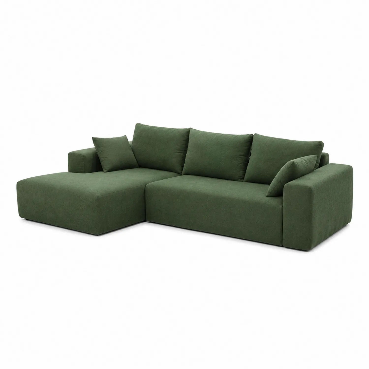 Sofa narożna L zielona tkanina