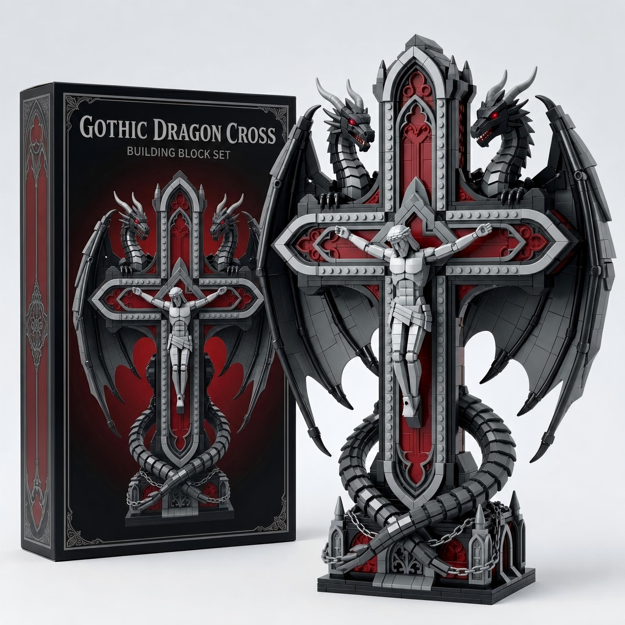 Gothic Dragon Cross Building Block Set