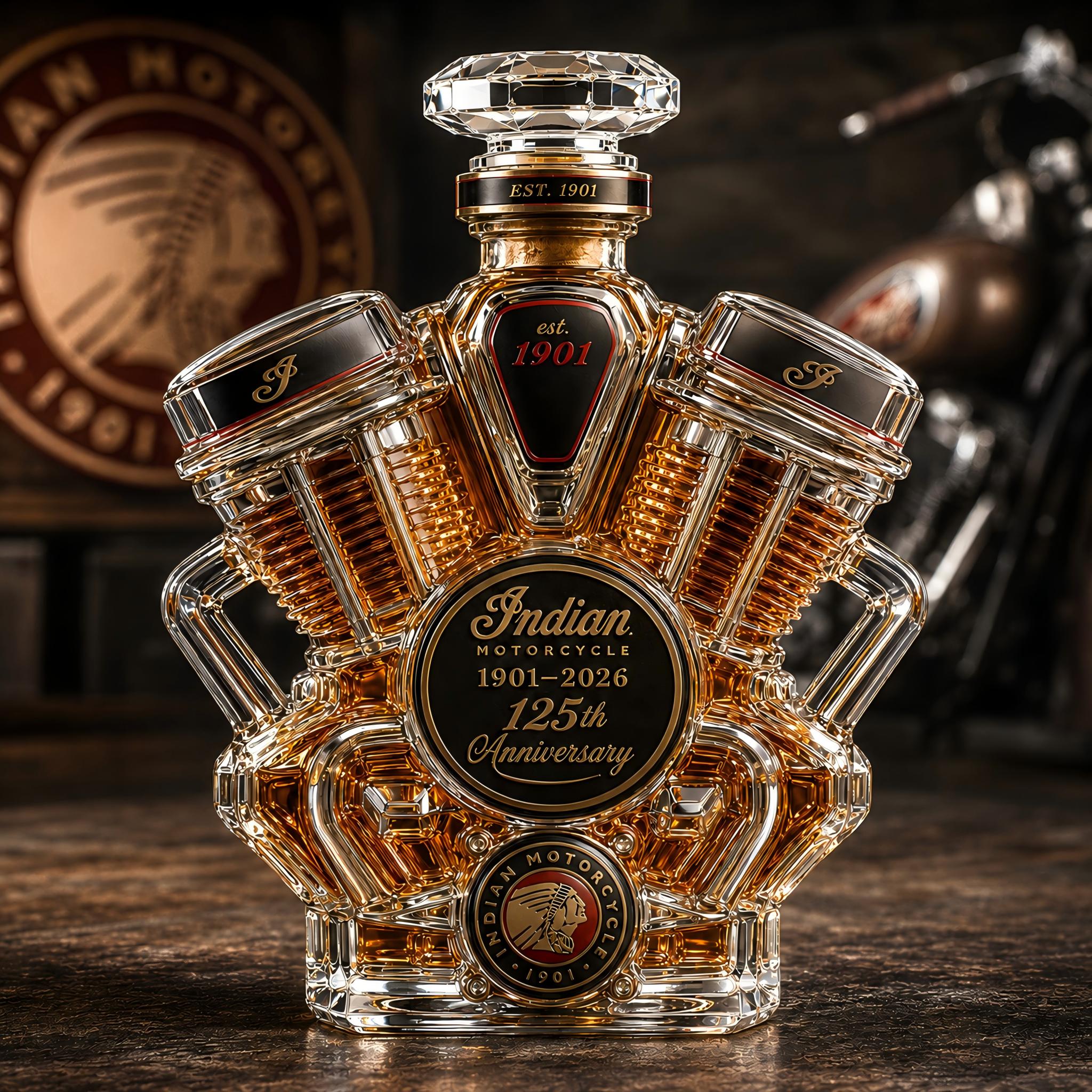 The 1901-2026 Milestone Edition: Indian Motorcycle Engine Decanter