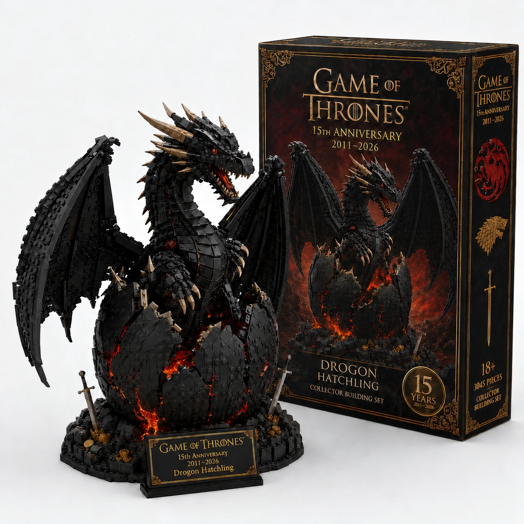 15th Anniversary GoT:Drogon Hatchling Collector Building Set