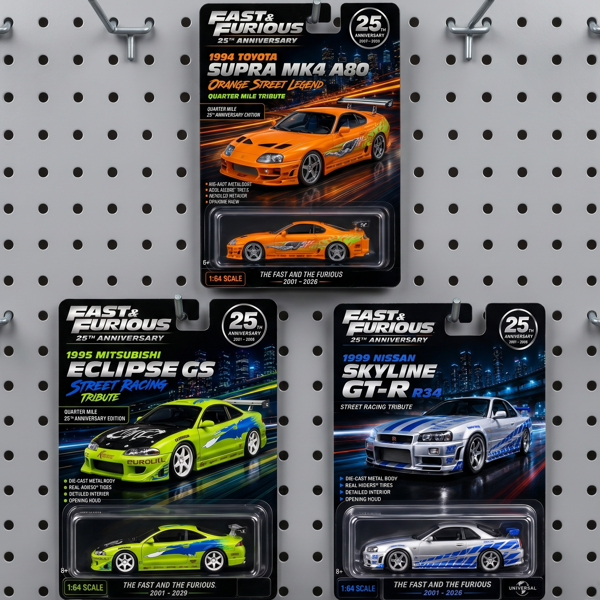 1:64 F&F 25th Anniversary Die-cast Modelr