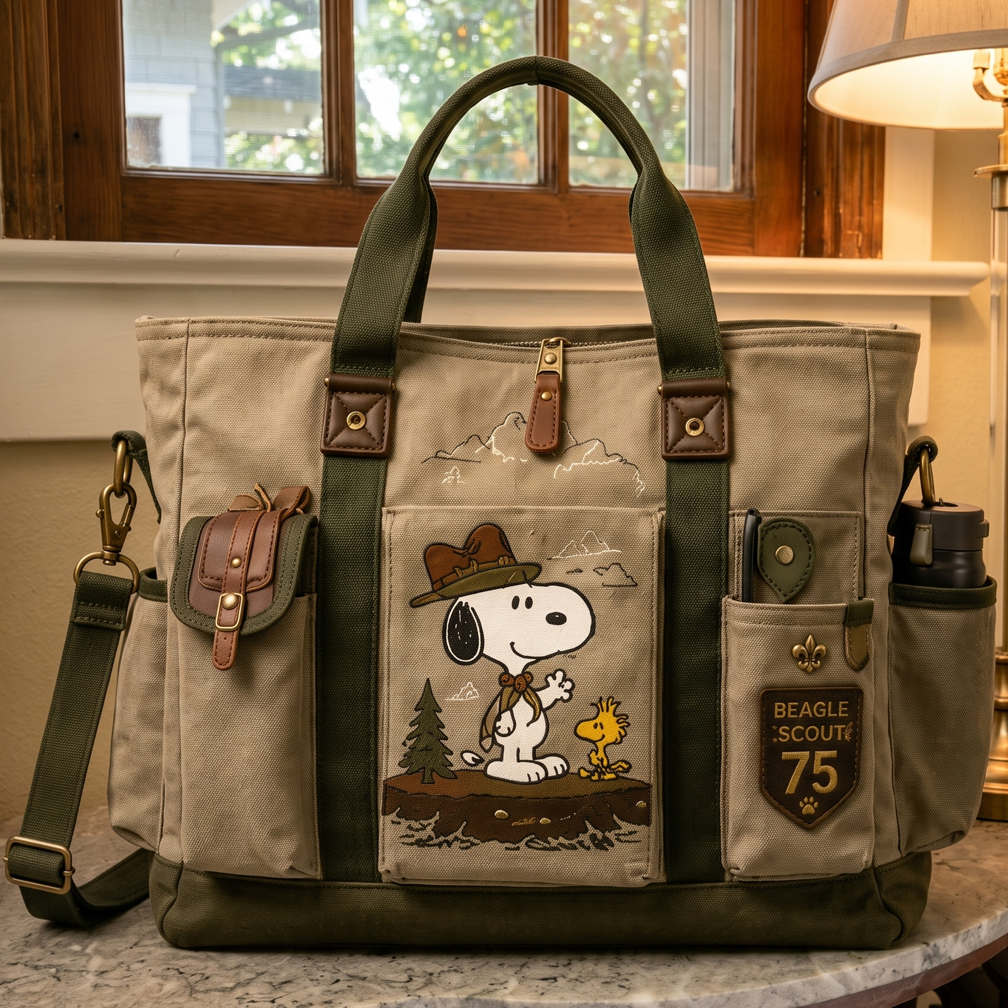 "Beagle Scout" 75th Anniversary Edition Heavy-Duty Multifunctional Outdoor Tote Bag