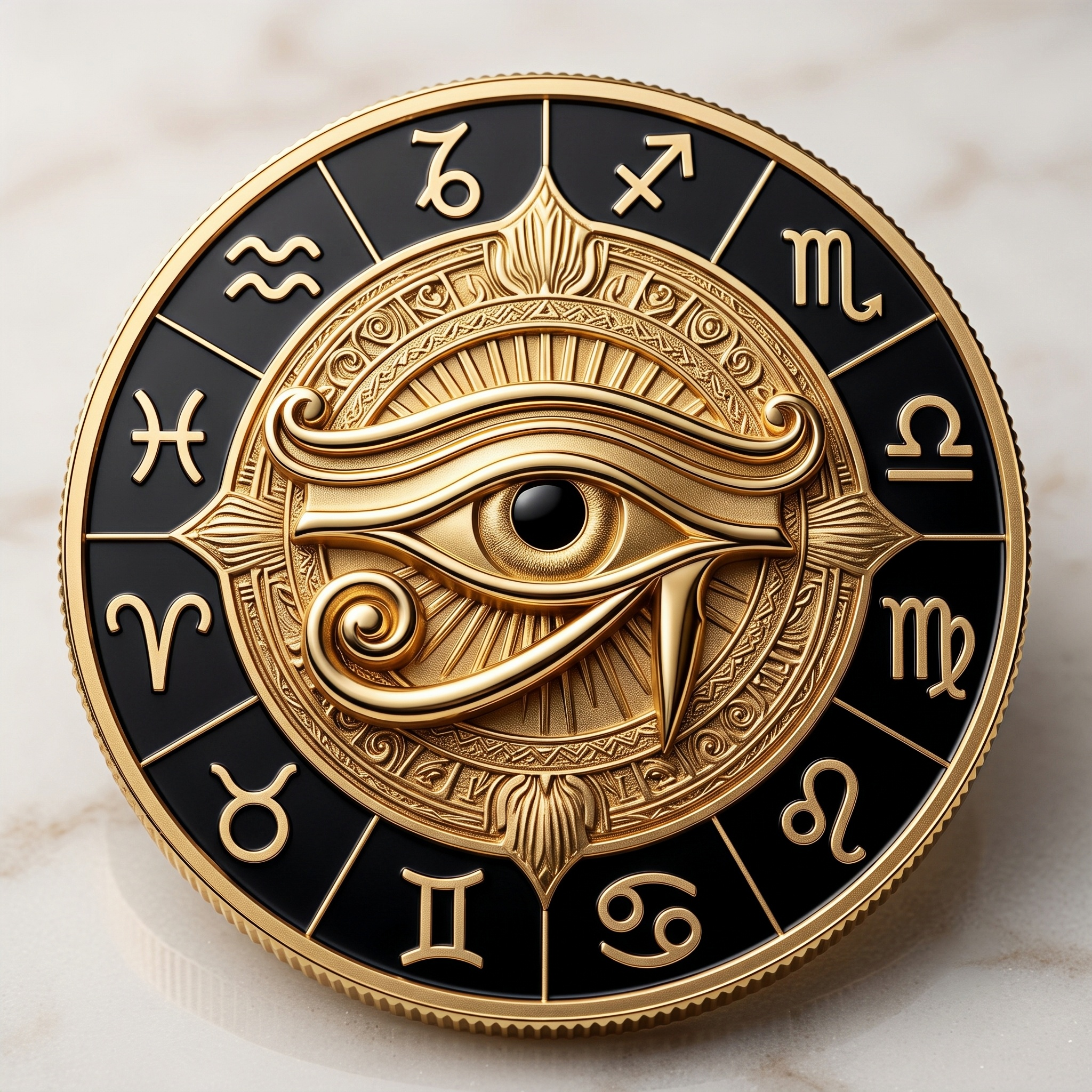 Mystic Eye of Horus 12-Piece Zodiac Commemorative Coin Set