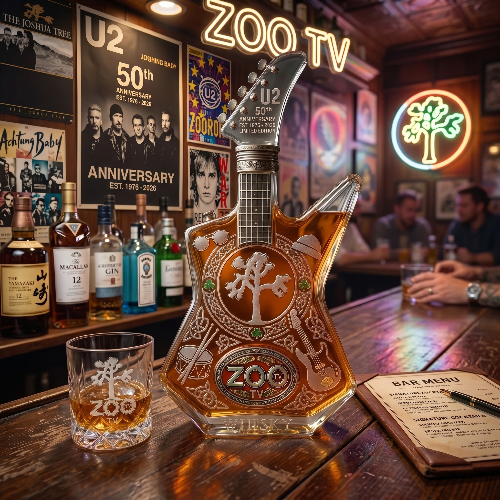 U2 50th Anniversary Guitar Decanter（1976-2026）