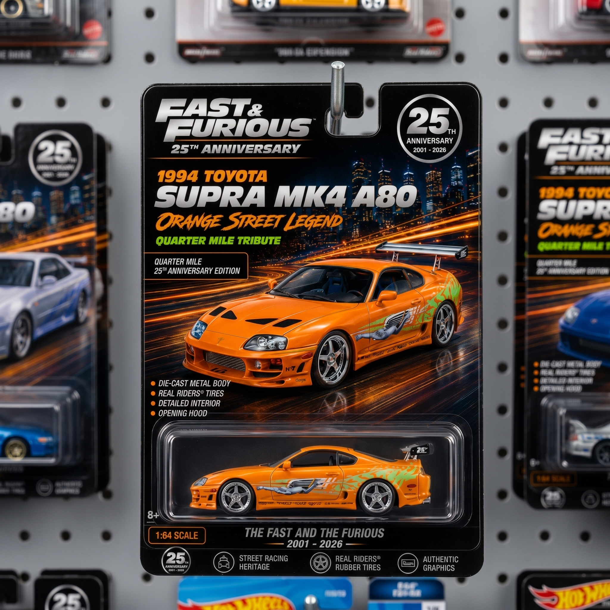 1:64 The Legacy Quarter-Mile: Fast & Furious 25th Anniversary Set Die-cast Modelr