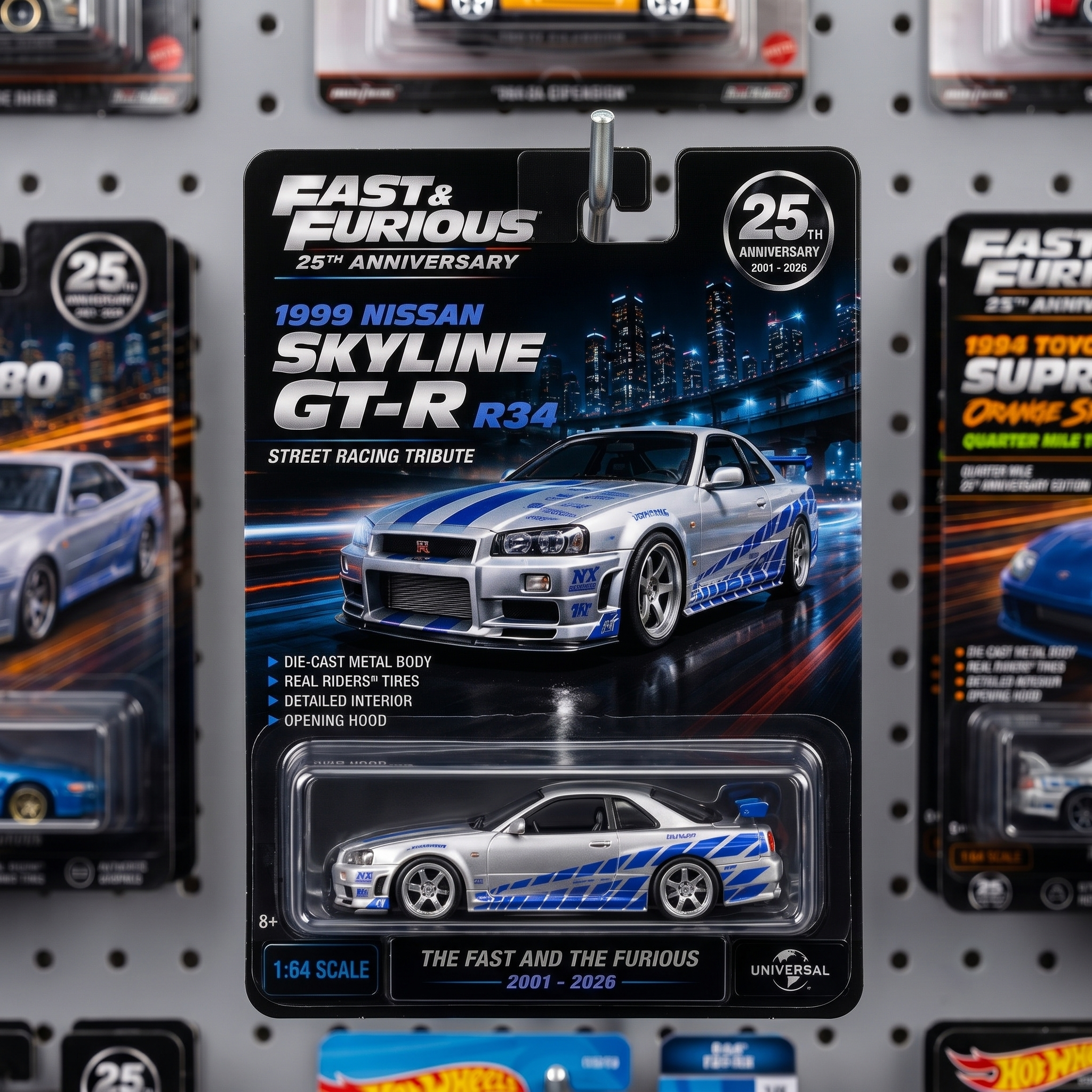 1:64 The Legacy Quarter-Mile: Fast & Furious 25th Anniversary Set Die-cast Modelr