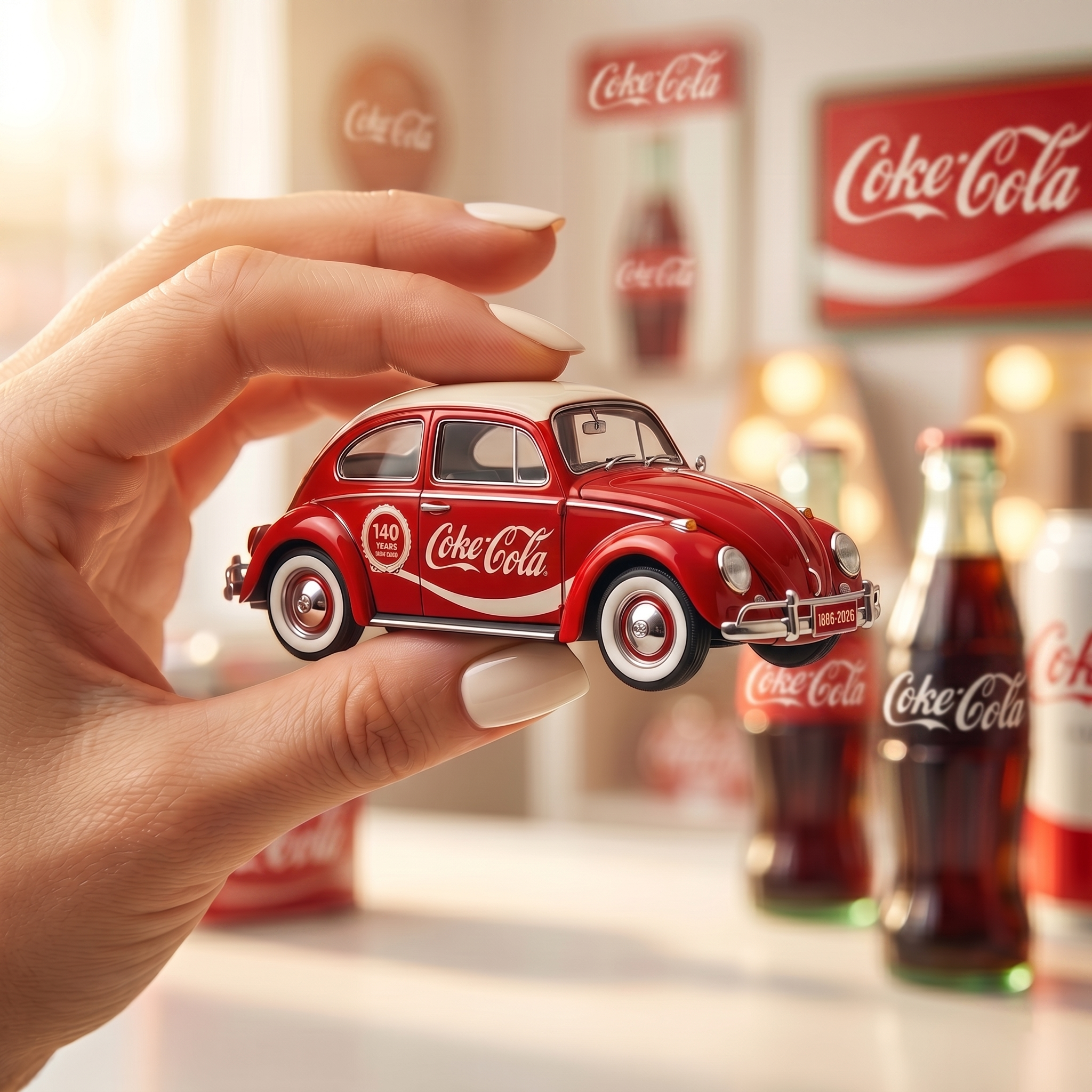 1:64 Coke-Cola 140th 1967 Volkswagen Beetle Die-Cast Modelr（1886-2026）