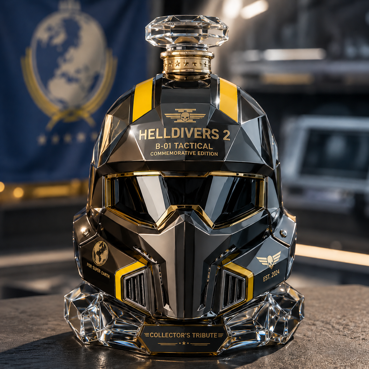 Pour for Democracy: Helldivers 2 B-01 Helmet Decanter!