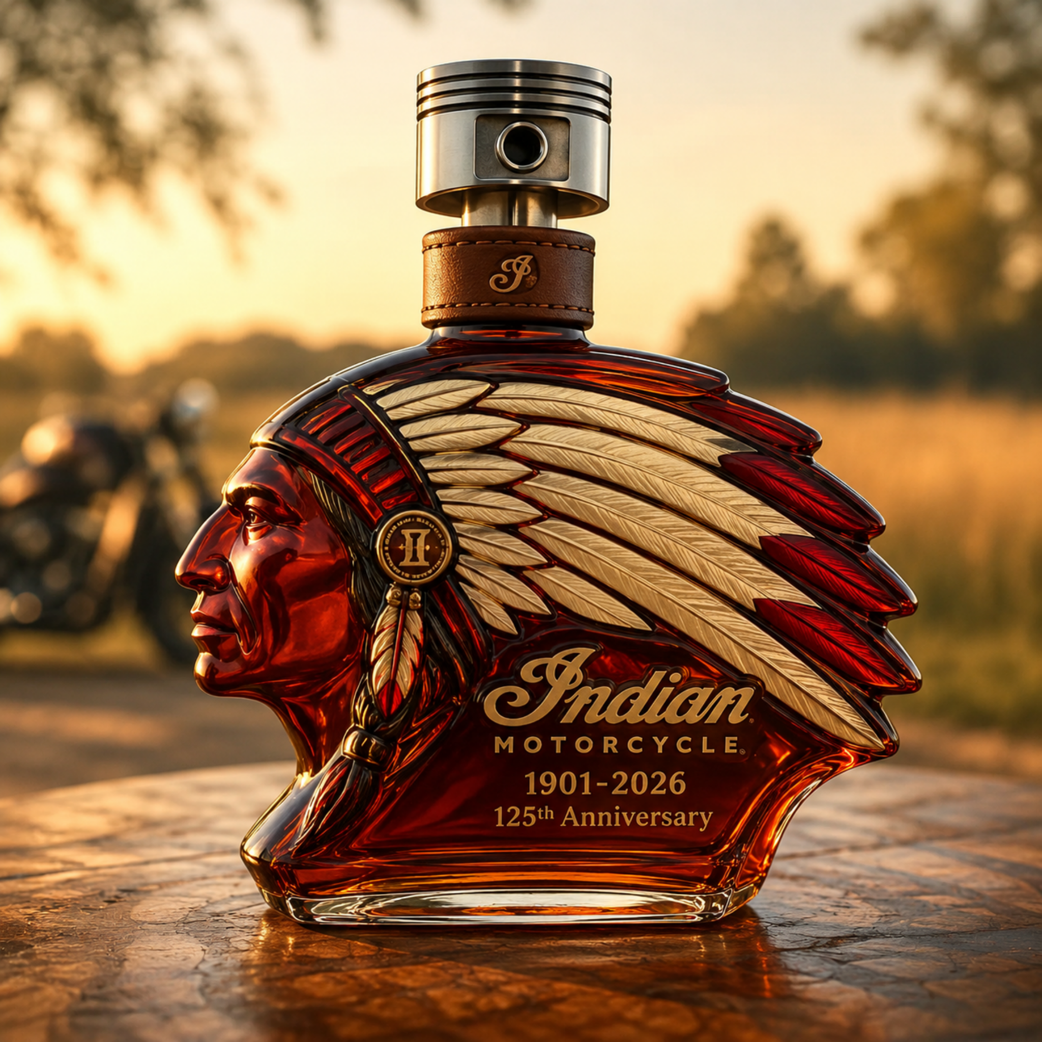Indian Motorcycle 125th Anniversary Heritage Decanter