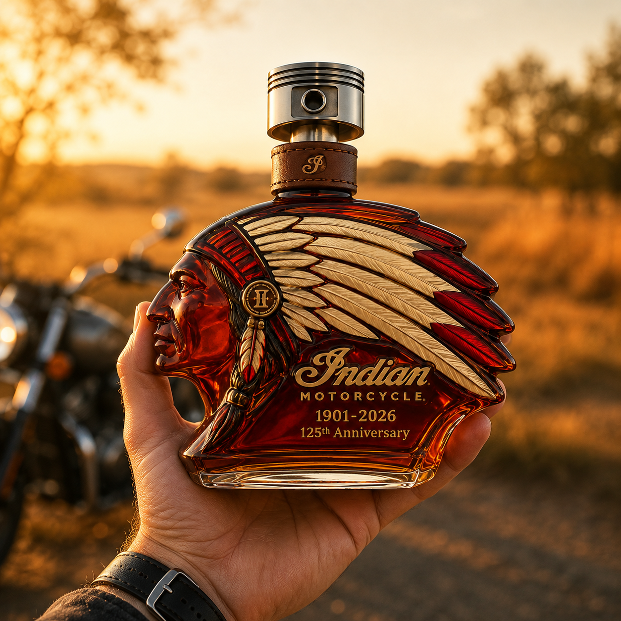 Indian Motorcycle 125th Anniversary Heritage Decanter