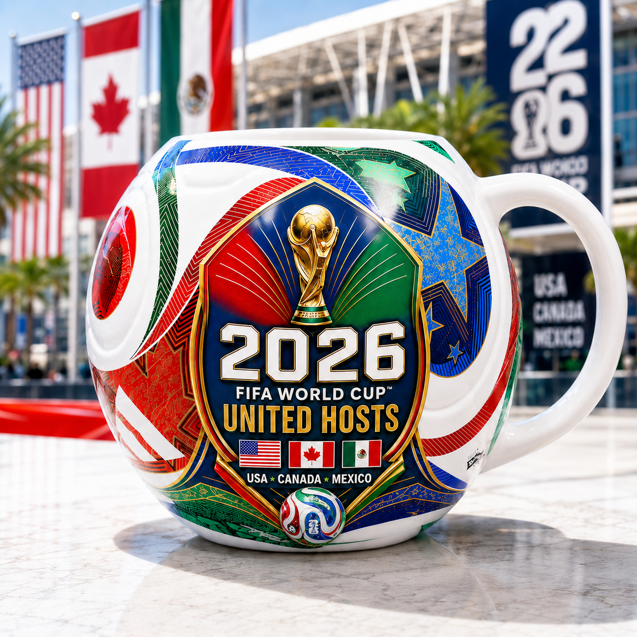 Own the Glory: 2026 World Cup Match Ball Mug – Heritage Edition⚽
