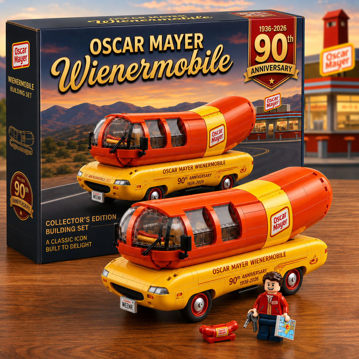 Heritage Edition: Oscar Mayer Wienermobile 90th Anniversary Building Set (1936-2026)