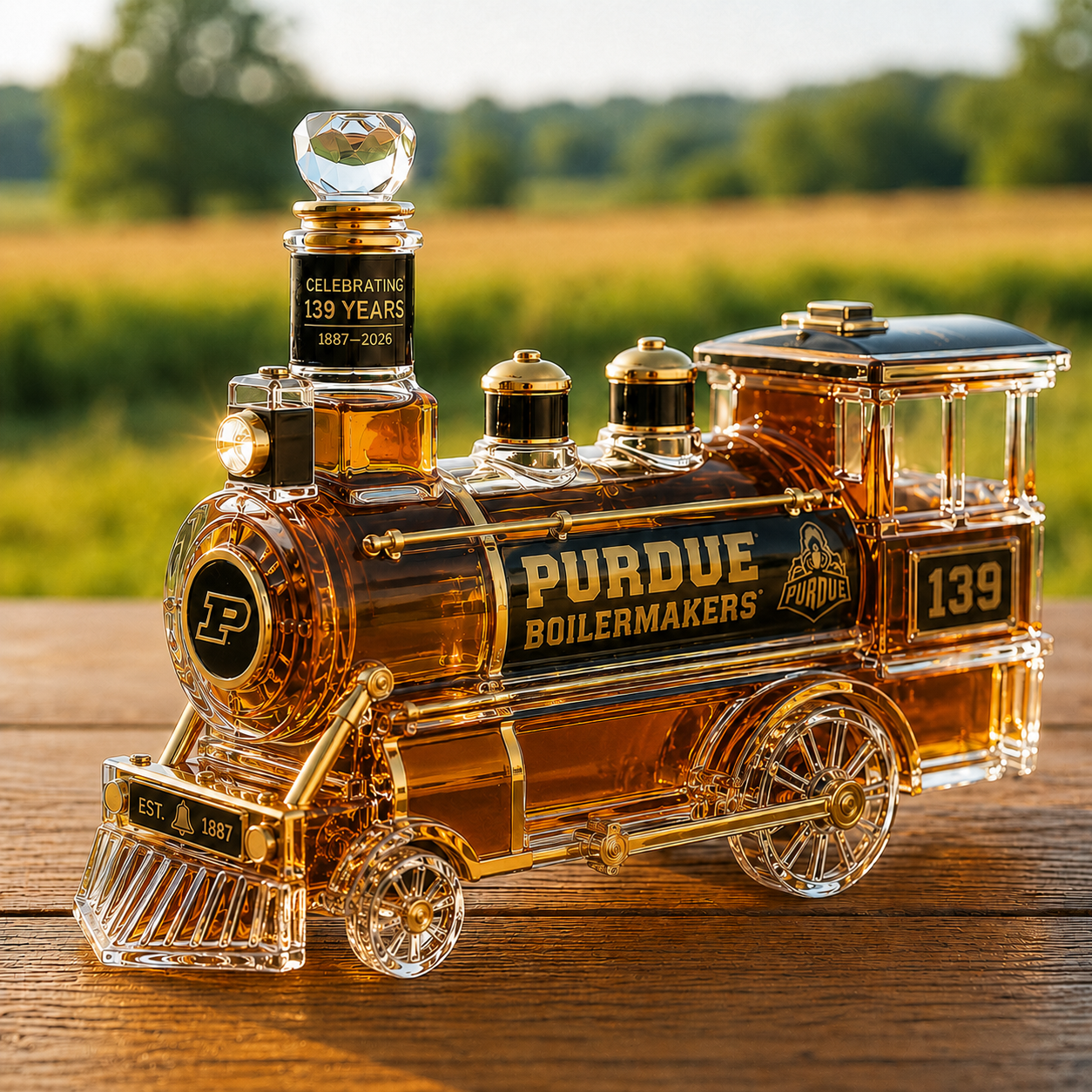 Purdue Boilermakers 139th Anniversary Train Decanter