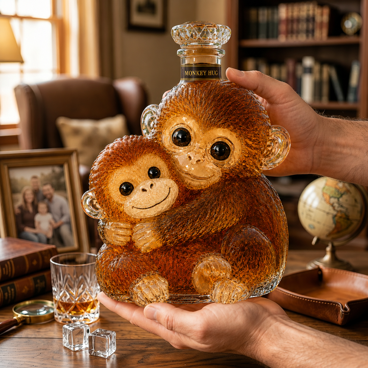 Cute Monkey Hug Decanter