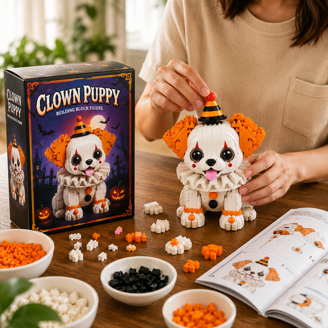 Halloween Clown Puppy DIY Building Set