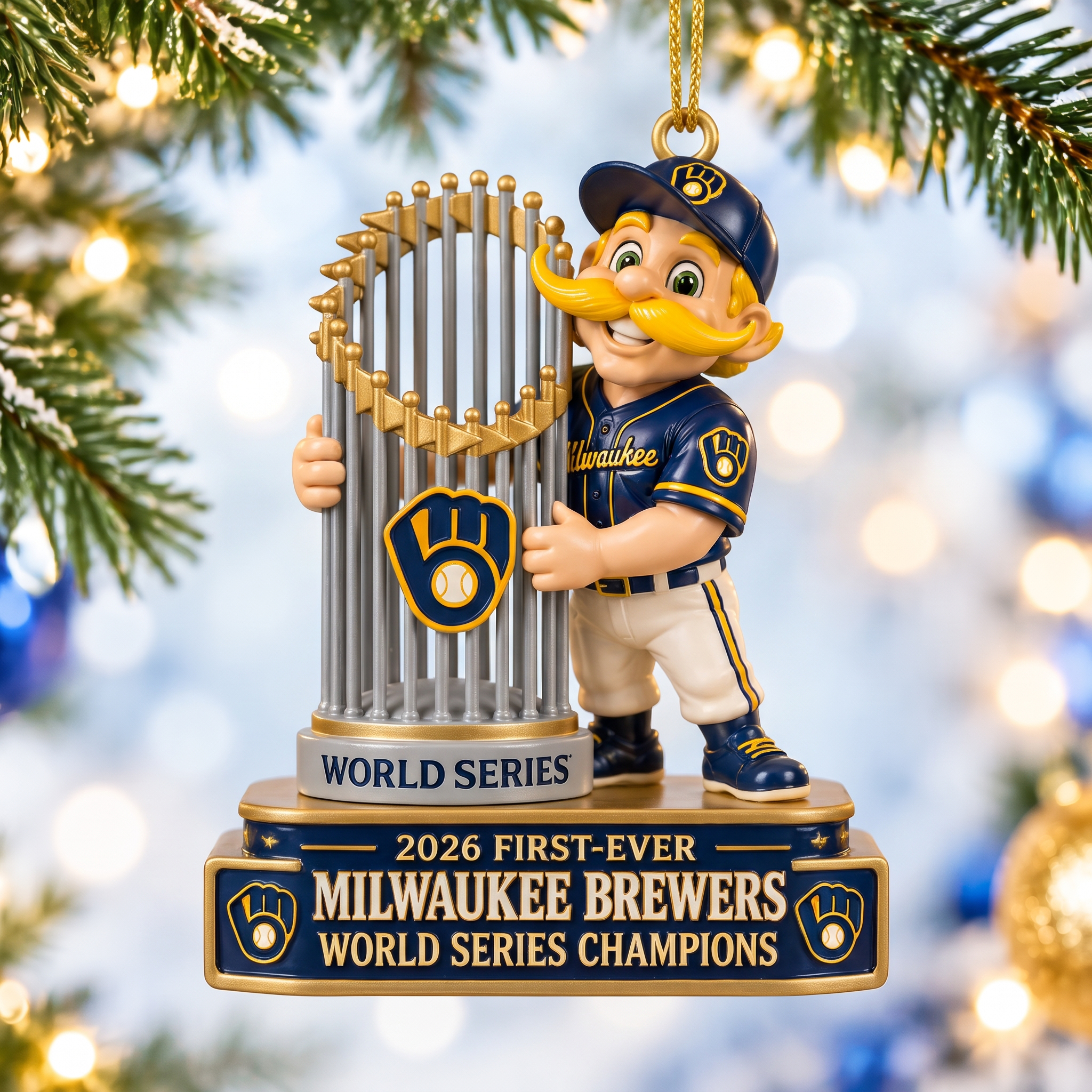 2026 Brew Crew Limited Edition Championship Collectible Holiday Tree Ornament