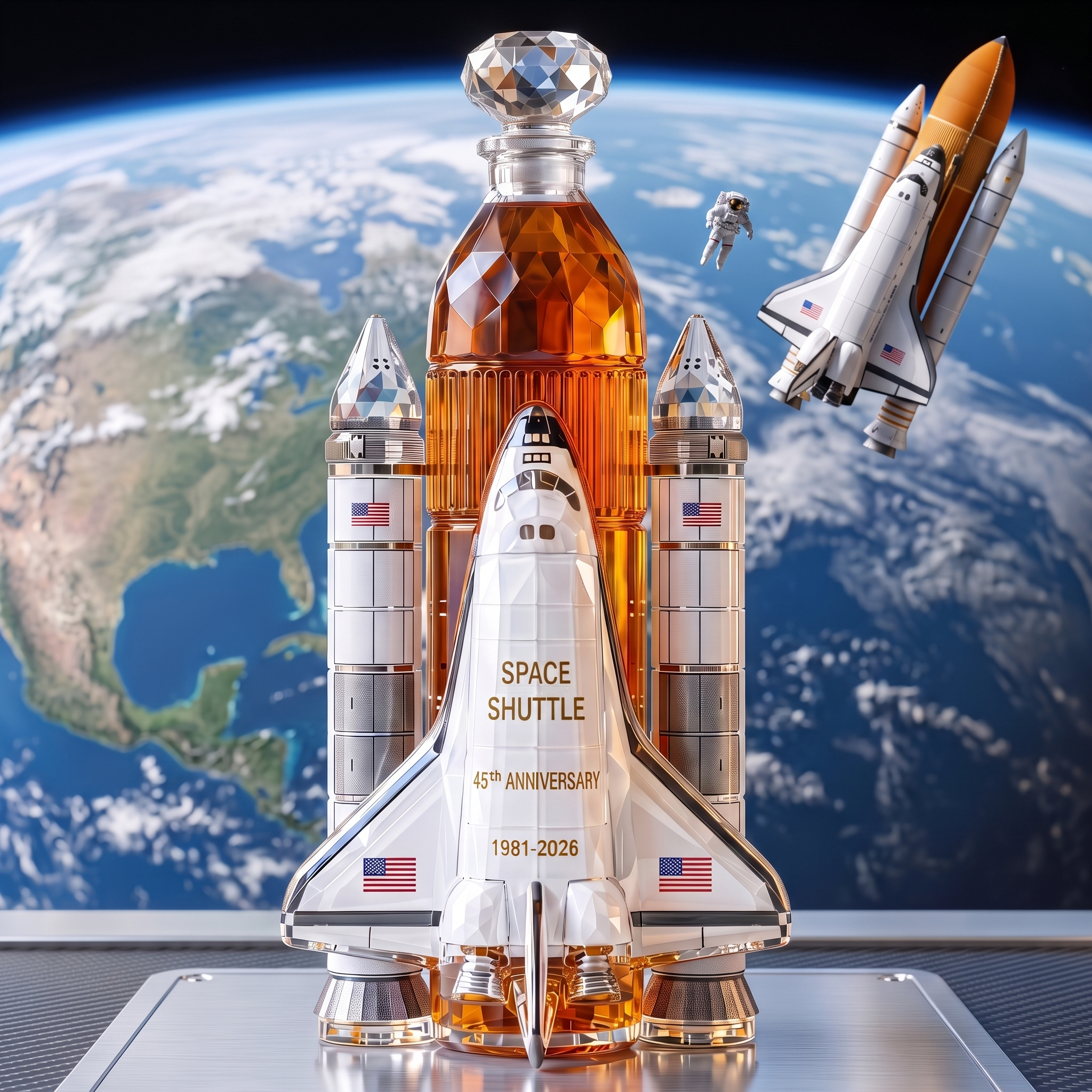 Limited Edition 45th Anniversary Space Shuttle First Flight  Whiskey Decanter