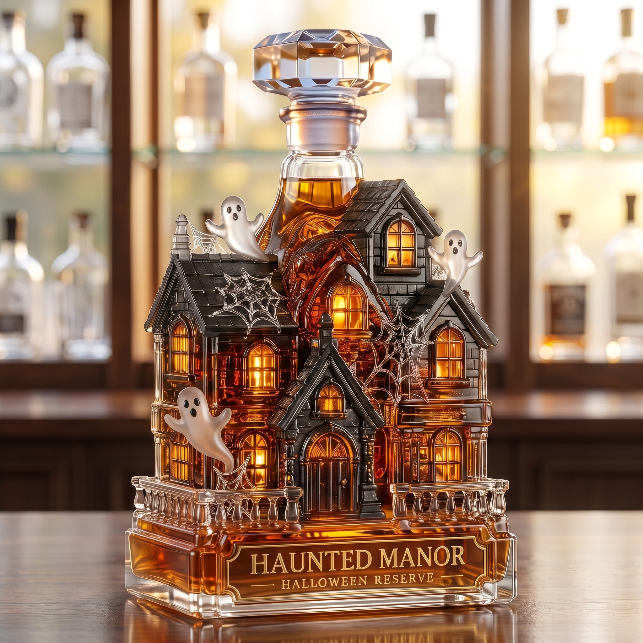 Haunted Manor Halloween Reserve Glass Whiskey Decanter