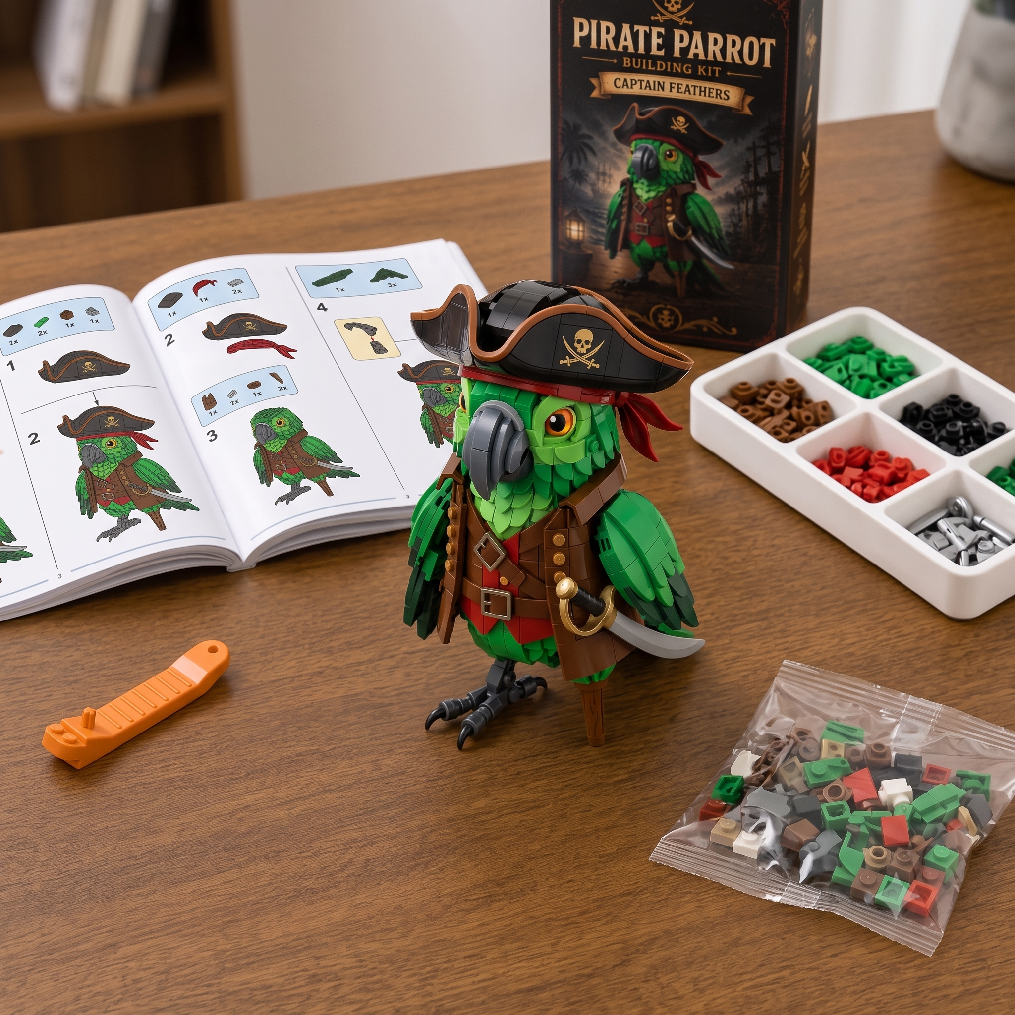 Captain Feathers: Pirate Parrot Building Set