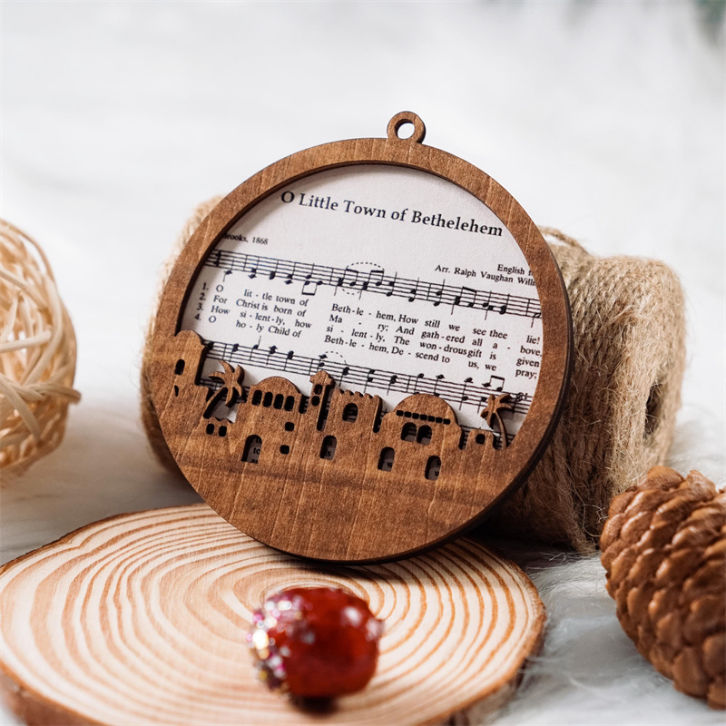 Set 5 Pieces Music Sheet Nativity Ornament