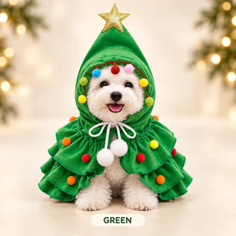 🔥LAST DAY 59% OFF -🎅 🎄Walking Christmas Tree Pet Costume ⭐ – Cozy Holiday Dress-Up Outfit for Dogs & Cats🐶🐱❤️