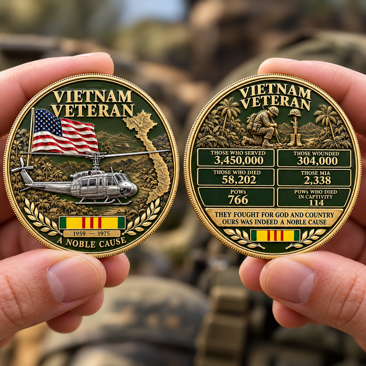 🎁Veterans Day Sale 50% OFF🎁 A Noble Cause — Vietnam Veteran Service & Sacrifice Commemorative Medallion