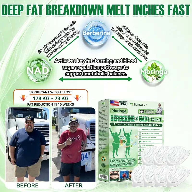 Official Store | Moringa x Berberine 10-IN-1 Advanced Nano Microneedle Patch (Once daily; visible changes in 7 days) ✓ Obesity, Diabetes, Sleep Apnea, and Joint Problems