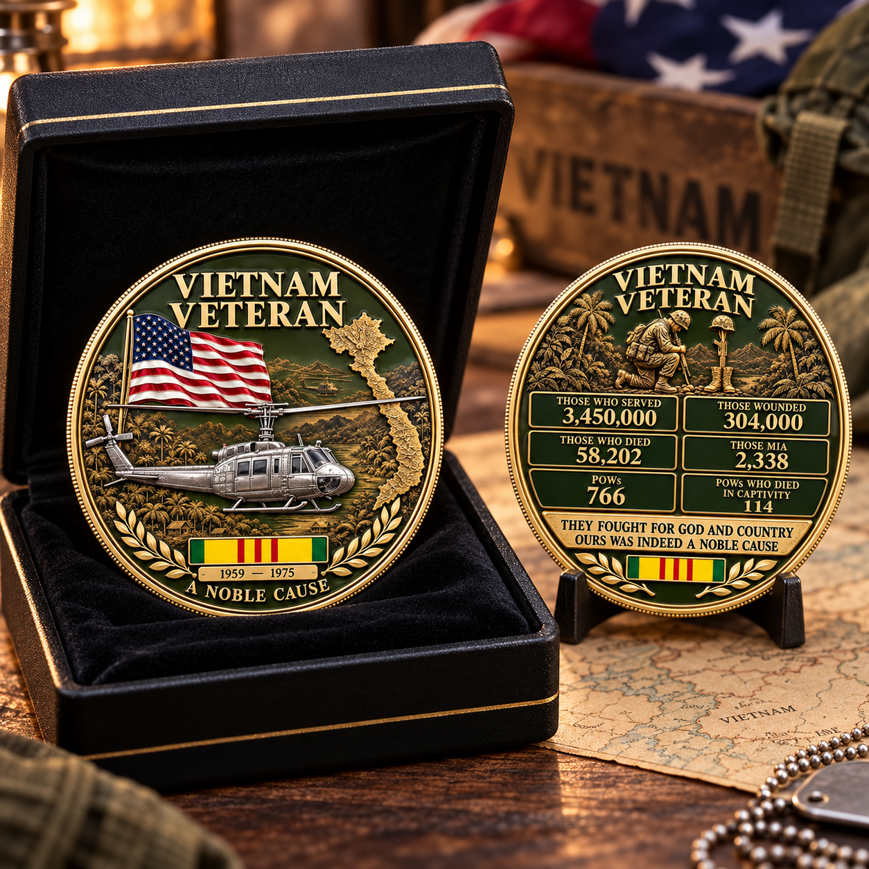 🎁Veterans Day Sale 50% OFF🎁 A Noble Cause — Vietnam Veteran Service & Sacrifice Commemorative Medallion