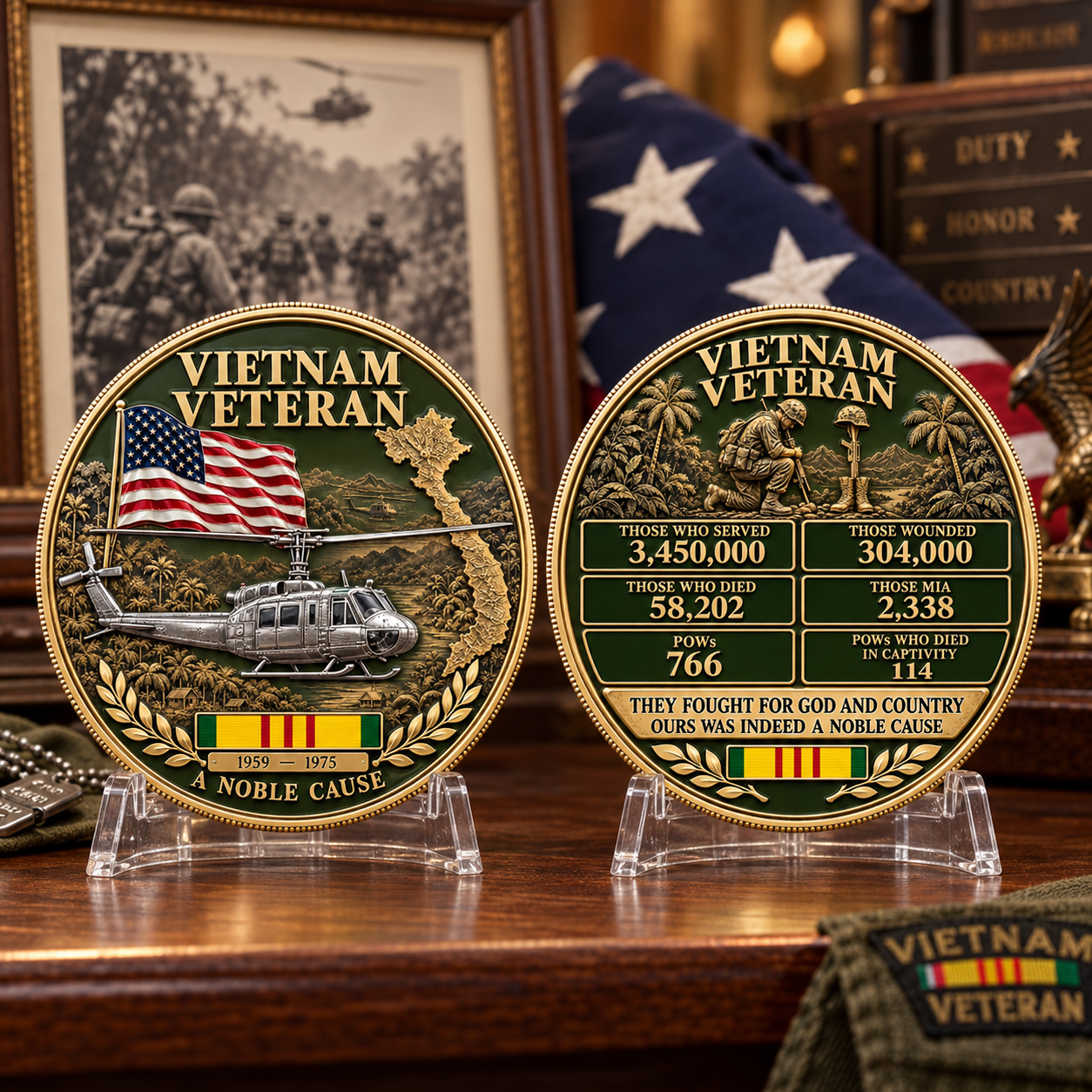 🎁Veterans Day Sale 50% OFF🎁 A Noble Cause — Vietnam Veteran Service & Sacrifice Commemorative Medallion